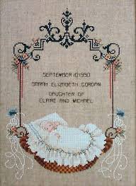Baby In A Basket Told In A Garden Cross Stitch Chart Tg37 Birth Announcement Baby Girl Or Baby Boy Birth Sampler Cross Stitch Cross Stitch Patterns Cross Stitch