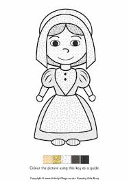 Printable coloring and activity pages are one way to keep the kids happy (or at least occupied) while thanksgiving dinner is cooking. Pilgrim Girl Colour By Pattern Thanksgiving Activities For Kids Thanksgiving Kids Colorful Pictures