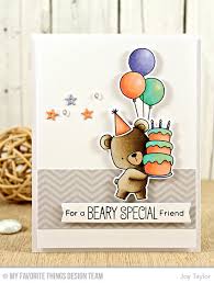 Handmade Card From Joy Taylor Featuring Birdie Brown Beary Special Birthday Stamp Set And Die Namics Bluepr Kids Birthday Cards Happy Birthday Cards Mft Cards