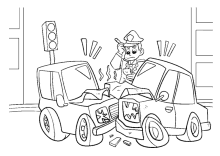 Ausmalbilder Polizei Poizeiauto Krankenwagen
