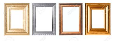 High quality black velvet backing with an easel for vertical or horizontal table top display, and hangers for vertical or horizontal wall mounting. Four Frames To Isolate For Any Project In Gold Silver And Wooden Color Stock Photo Picture And Royalty Free Image Image 6159870