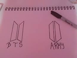 Draw sketches of the bands, and people. My Drawing Of Bts New Logo Army S Amino