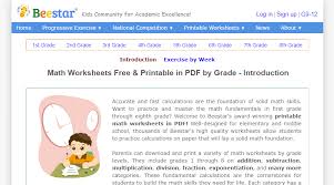 free math worksheets printable organized by grade beestar