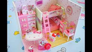 Baby Pink Doll Diy Bedroom Play Miniature Dollhouse Feat Hello Kitty Diy Doll Paper Crafts Diy Tutorials Paper Crafts Diy