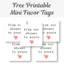 After the tags have been created, you have a printable gift tag template that is ready to be printed out on card stock, or other printable type paper. Free Printable Mini Baby Shower Favor Tags Print It Baby