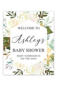 Elegant Floral Baby Shower Welcome Sign Chicfetti