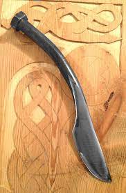 The flat side will eventually become the cutting edge of the blade. Made A Knife From A Old Bolt Blacksmith Projects Knife Blacksmithing