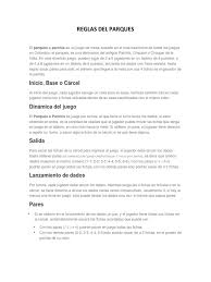 No todo el mundo coincide, y lo mejor es abordar el tema cuanto antes para poder pasar un buen rato o, en el peor de los casos, dejarlo para otro momento hasta que las cosas estén más. Reglas Del Parques Pdf Pdf Juegos De Mesa Deportes