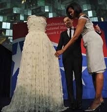 Barack and michelle obama were guests at a tribute to songwriter carole king in washington in. Michelle Obama Inauguration Dress Smithsonian First Lady Jason Wu Hand It Over Photos Huffpost Life