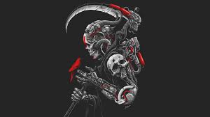 Sci Fi Skull Cyborg Warrior Scythe 4k Wallpaper 85 Only the best hd background pictures. sci fi skull cyborg warrior scythe 4k