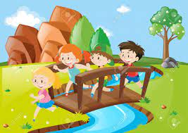 Our hidden object activity pages have become some of our most requested printable pages. Many Children Crossing Bridge In Park Illustration Royalty Free Cliparts Vectors And Stock Illustration Image 65790196