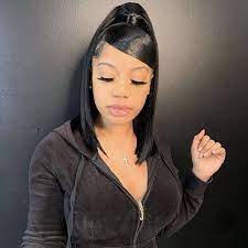 Nicole Noire Llc On Instagram She S Serving 90 S Vibes With This Swoop Hair Inspi Hair Ponytail Styles Weave Ponytail Hairstyles Long Hair Styles