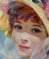 Fine Impressionist Oil On Canvas Society Lady by John Strevens (1902-1990)  For Sale at 1stDibs
