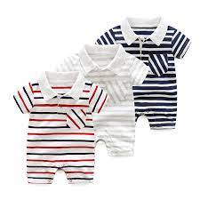 0 12 Months Baby Romper Summer Striped Short Soft Cotton Jumpsuit For Newborn Baby Casual Fashion Girl Romper Baby Clothes Boys Born Baby Clothes Baby Clothesnew Born Baby Clothes Aliexpress
