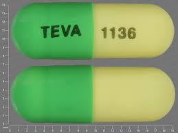 Medicines for medical healthy knowledge concept. Teva 1136 Pill Green Yellow Capsule Shape Drugs Com Pill Identifier