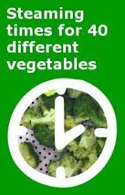 Vegetable Steaming Times Chart Guide To Cooking