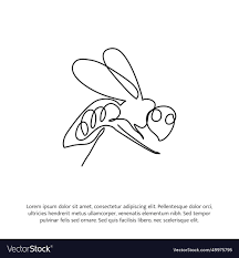 Honey bee one continuous line drawing cute Vector Image