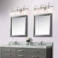 Presde bathroom vanity light fixtures over mirror modern led 4 lights chrome bat. Solfart Brushed Nickel Bathroom Lighting Fixtures Over Mirror Modern Glass Shade Vanity Lights Wall Sconce 3 Lights Pricepulse