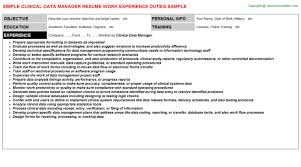 clinical data manager cv resume sample