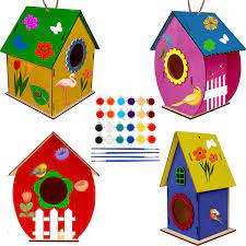 A miter saw, a finish nailer, and a power drill (to drill the hole so that the birds can get in. Buy Glintoper Art Craft Wood Toys For Kids 4 Pack Diy Bird House Kit Painting Puzzle Diy Wooden Assembly Build And Paint Birdhouse Include Paints Brushes Wooden Arts For Girls Boys