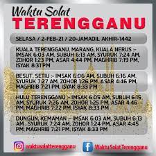 Kuala terengganu, marang dan kuala nerus. Waktu Solat Hulu Terengganu Manahasie