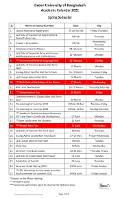 This year, father's day will be celebrated on june 20 (sunday). Academic Calendar 2021 Of Green Business School Bba Facebook