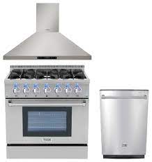 Online shopping for kitchen small appliances from a great selection of coffee machines, blenders, juicers, ovens, specialty appliances, & more make sure this fits by entering your model number. 36 Inch Gas Range Thor Kitchen 3 Piece Bundle Contemporary Gas Ranges And Electric Ranges By Royal Genesis Corp Houzz