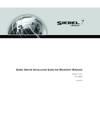 Siebel Server Installation Guide For Microsoft Windows