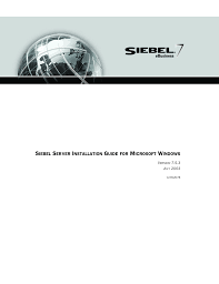 siebel server installation guide for microsoft windows