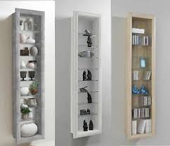 Coffee table design contemporary clear glass home decor ebay design contemporary home decor. Bora Wall Mounted Glass Wood Display Cabinet Shelving Ebay Wall Mounted Display Cabinets Wall Display Cabinet Glass Cabinets Display