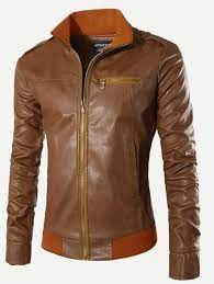 Men Stand Collar Solid Pu Jacket Business Casual Coat Pu Leather Jacket Winter Leather Jackets