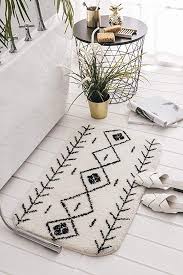 Bath Rugs Black And White Bathroom Rug Amazon Com Desiderare Boho Bathroom Rug 31 X 19 Black And White Bathroom Rug Bathroom Rugs Non Slip Microfi In 2020 White Bathroom Rug Boho Bathroom Bath Rugs