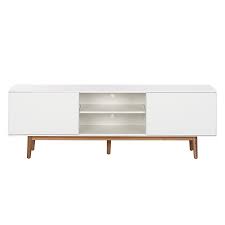 Tv Meubel Lindholm Deels Massief Eikenhout Wit Eikenhout Lowboard Eiche Massiv Mobel Online Shop