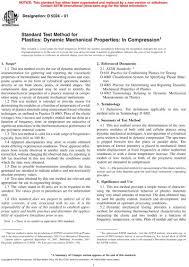 Standard test method for plastics: Astm D5024 01 Standard Test Method For Plastics Dynamic Mechanical Properties In Compression