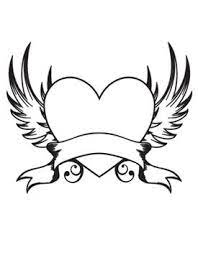 Heart With Wings Drawings Clipart Best Wings Drawing Heart Coloring Pages Heart With Wings