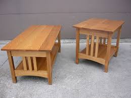 Quartersawn Oak Mission Style Coffee Table And End Table Coffee Table Plans Solid Oak Coffee Table Coffee Table End Table Set