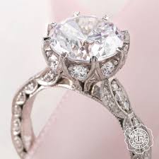 Detailed White Gold Round Diamond Engagement Ring From Tacori Royalt Collection Availa In 2020 Round Diamond Engagement Rings Engagement Rings Tacori Engagement Rings