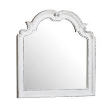 Check out our wood framed mirror selection for the very best in unique or custom, handmade pieces from our mirrors shops. Benjara Scalloped Design Wooden Frame Mirror With Distressed Detail Antique White Bm222628 Benzara Com