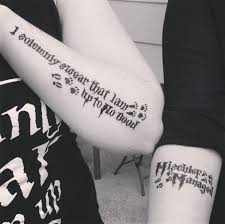 I Solemnly Swear That I Am Upto No Good Meaning Harry Potter Harry Potter Best Friend Tattoos I Solemnly Swear That I Am Up To No Good Mischief Managed Harrypotter Marauders Friend Tattoos