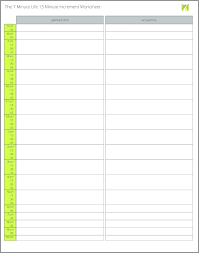 15 Minute Increment Schedule Template Wastern Info