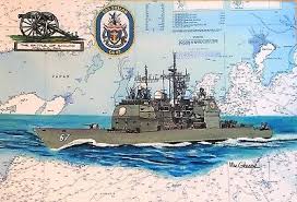 Uss Shiloh Cg 67 Nautical Chart Art Print Us Navy Sailor