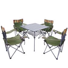 18x18x 19 (l x w x h), size of chair: Hewolf Lengthened Version 5 Pcs Camping Table Chairs Set Folding Table Set Portable Comfortable Picnic Chairs Tables Outdoor Beach Travel Green