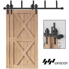 For this project you will need a drill, a circular saw, a wrench, a brad nailer, and a table saw. Winsoon 4 18ft Bypass Sliding Barn Door Hardware Double Track Kit New Black Wheel