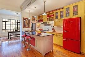 red and yellow kitchen decor ideas with