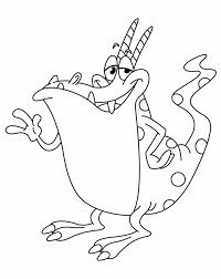 Kostenlose Malvorlage Halloween Monster Mit Hörnern Zum