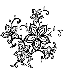 Printable flower tattoo coloring pages. Printable Relaxing Coloring Picture With Flowers Tattoo