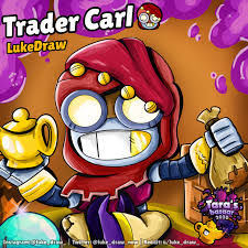 Brawl stars features a variety of different skins for brawlers in the game. Trader Carl Skin Idea For Tara S Bazaar Art Collab 2020 Brawlstars