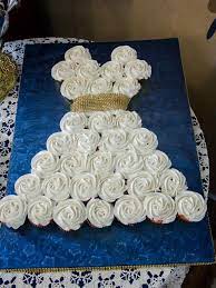Navy Blue Gold And White Bride Dress Cupcake Cake Navy Bridal Shower Samantha Wedding Gold Bridal Showers