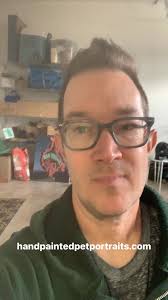 Packaging up this portrait of sweet little Pine. Do you like it he  background color? #handpaintedpetportraits #dogpainting #dogportrait