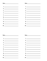 For an a4 answer sheet, with room for 10 answers per page, click here: Quiz Sheets By Student Formation Teachers Pay Teachers